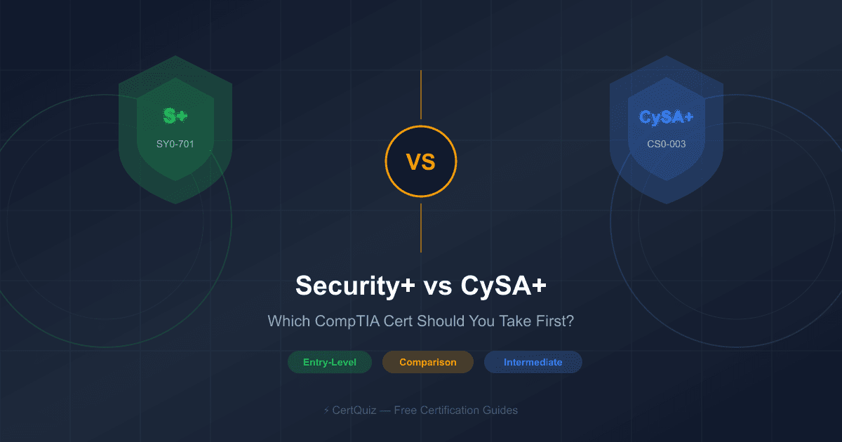 CySA+ vs Security+: Which CompTIA Cert to Take First? (2026)